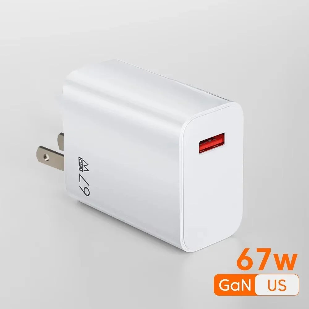 67W USB Fast Charging Wall Charger Power Adapter 6A Type C Cable For Xiaomi Redmi Note11 Mobile Phone Quick Charging Accessories