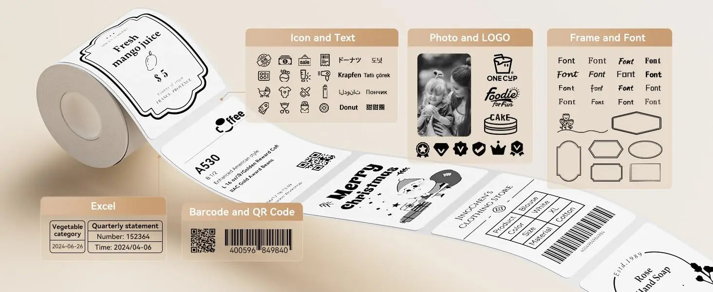 NIIMBOT B1 Portable Thermal Printer With Tapes 2 Inch Adhesive Label Machine Mini Bluetooth Sticker Maker Waterproof Labels Roll - Shoppiline
