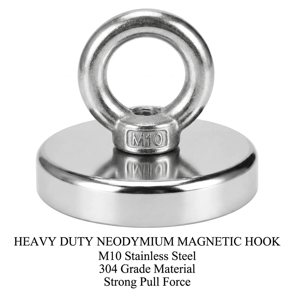 N52 Heavy-Duty Rare Earth Eyebolt Super Strong Suction Countersunk Hole Metal Helper for Salvage Aid