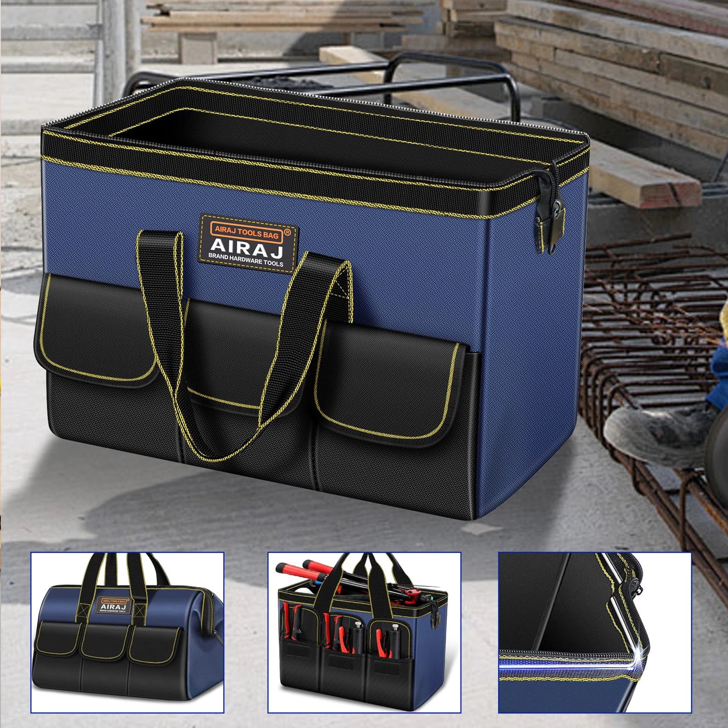 AIRAJ Multifunctional Tool Bags 1680D Oxford Cloth Electrician Bags Waterproof and Wear-Resistant High Capacity Storage Bags - Shoppiline