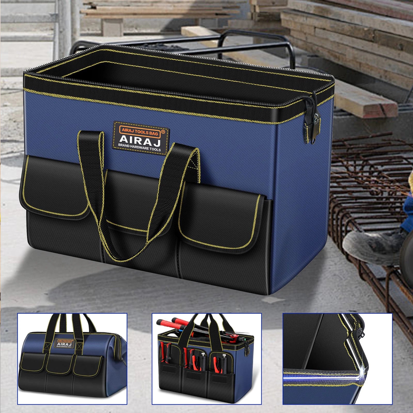 AIRAJ Multifunctional Tool Bags 1680D Oxford Cloth Electrician Bags Waterproof and Wear-Resistant High Capacity Storage Bags - Shoppiline
