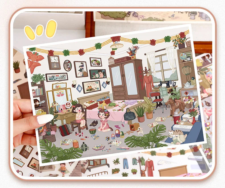 Kawaii convenience store 3D Childhood memories Landscape Sticker DIY Pocket Cabin Scene Halloweengifts