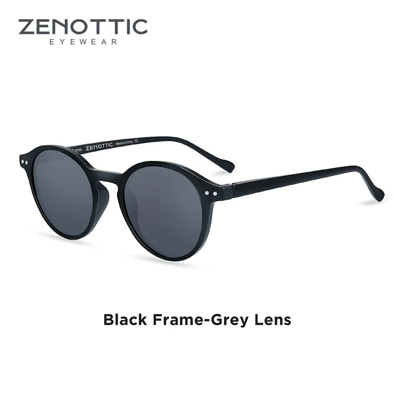 ZENOTTIC Lunettes de Soleil Rétro Polarisées 2023 2024 Hommes Femmes Vintage Petite Monture Ronde Lunettes de Soleil Verres Polarisés UV400 Nuance