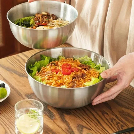 1-3 Stainless Steel Bowl Set with Scale for Cooking Baking Food Storage Large Capacity Mixing Bowls for Home Kitchen Essentials - Shoppiline