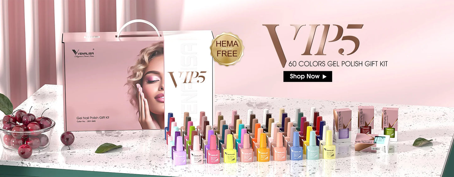 Venalisa 7.5ml Nail Gel Polish 60 Color Glitter Color Nail Varnish For Nail Art Manicure Top Coat Soak Off Enamel UV Gel Varnish