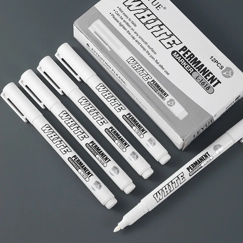 Nouveau 1/2/3PCS Marqueur Métallique Étanche Peinture Blanche Permanente Stylo Lavage Art Peinture Graffiti Stylos Tissu Bois Cuir Marqueur 1MM