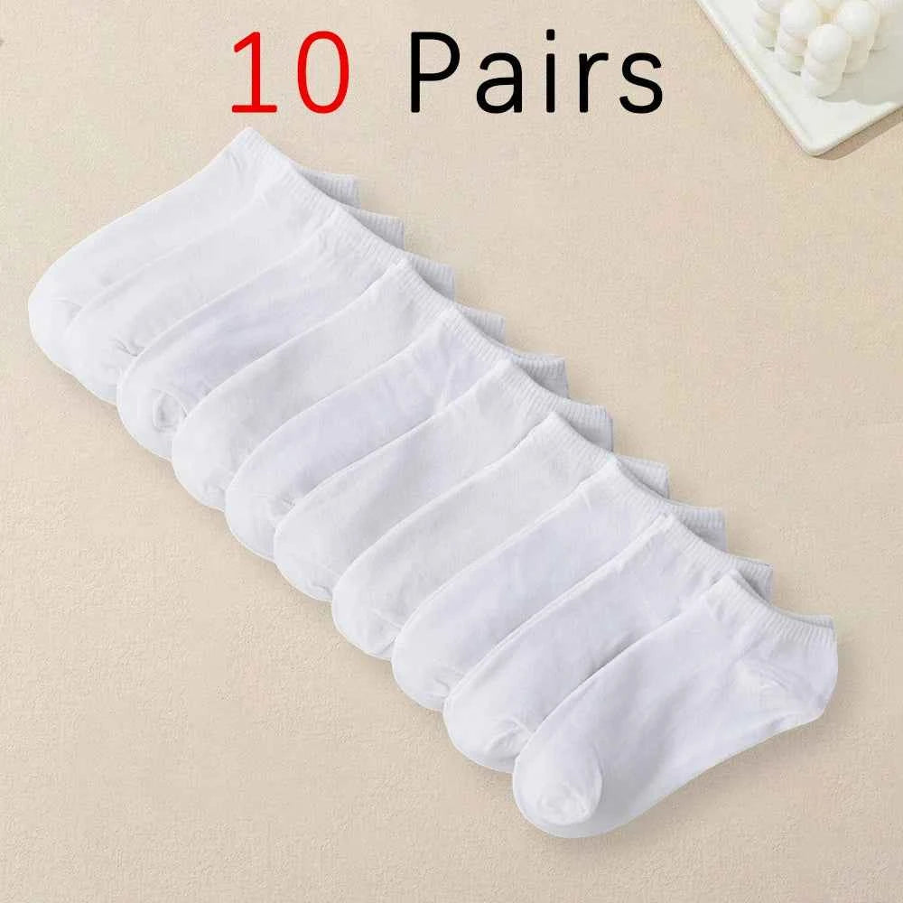 5/10 Pairs Men's  Boat Socks Business Sport Sweat Absorption Mature Summer Autumn Solid Color Non Pilling Versatile Ankle Socks