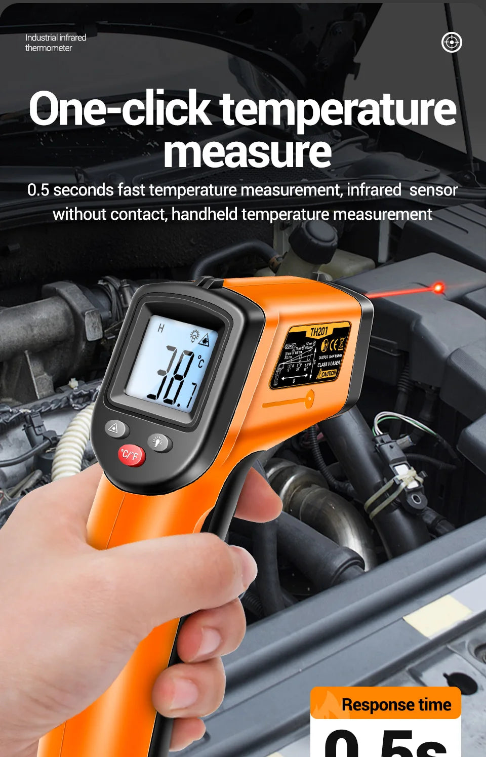 ANENG TH201 Thermometer Celsius Display Digital Infrared Thermometer Highly Sensitive Non-contact Temperature Measuring Gun Tool - Shoppiline