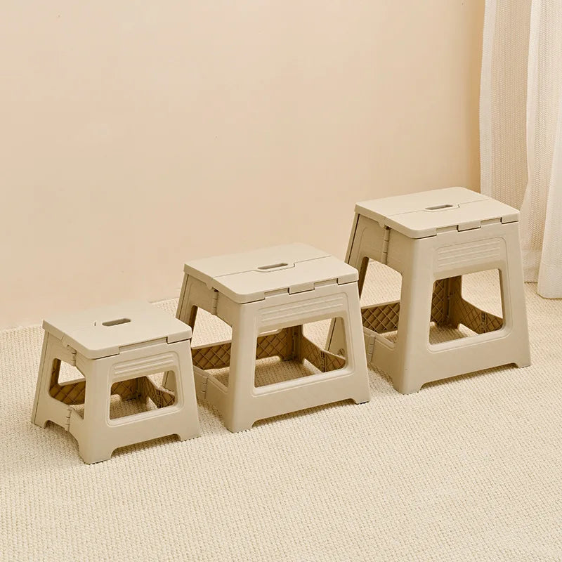 HTMCK New Folding Stool with Integrated Design, Lightweight & Thickened Structure, Portable for Home, Camping and Fishing