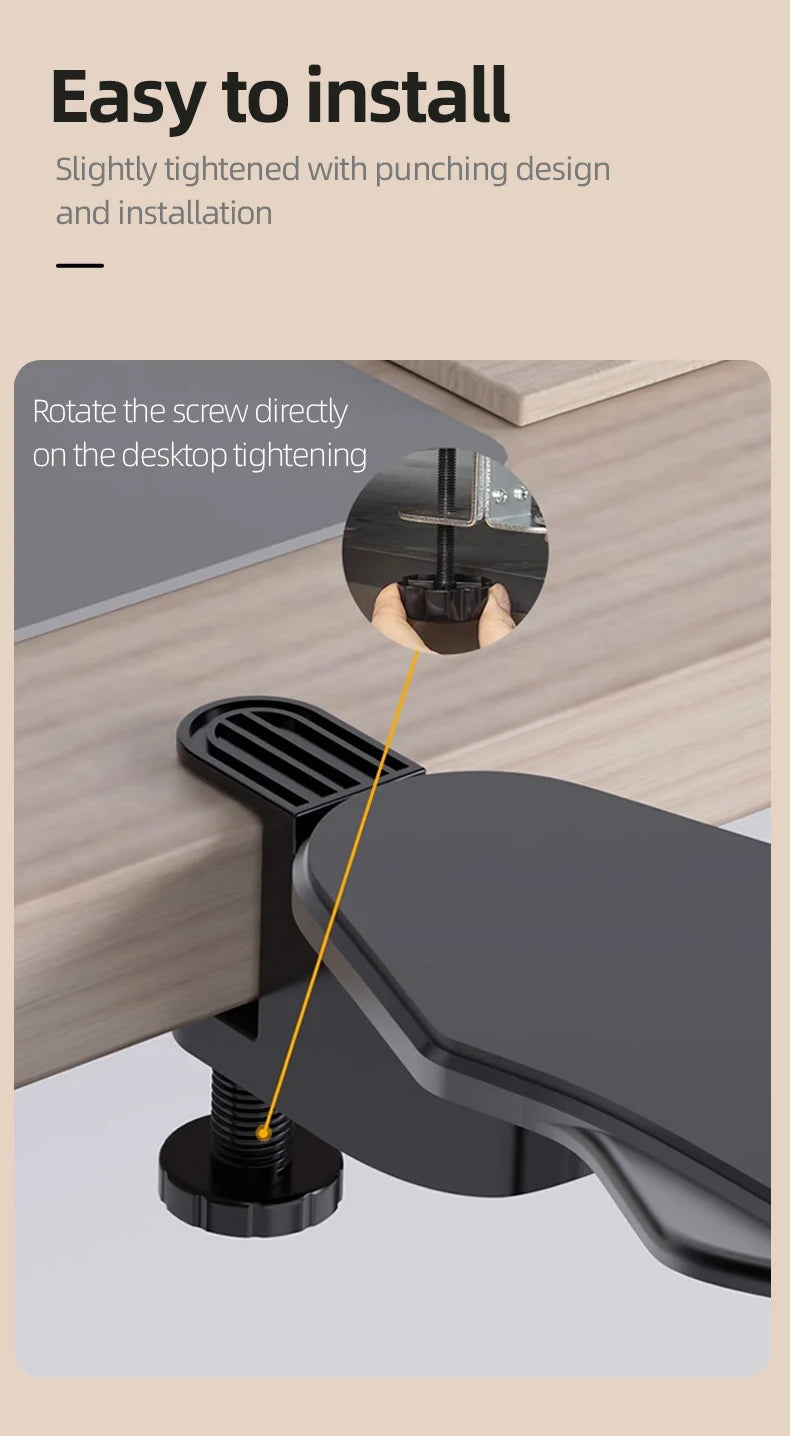 Computer Arm Rest For Desk Adjustable Ergonomic Wrist Rest Support For Keyboard Armrest Extender Rotating Mouse Pad Holder