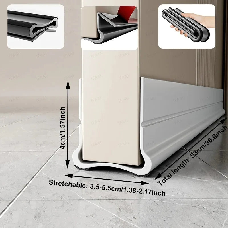 PVC Flexible Door Bottom Sealing Strip Under Door Draft Stopper Sealing Strip OundProof Gasket Weatherstrip Window Draft Guard - Shoppiline