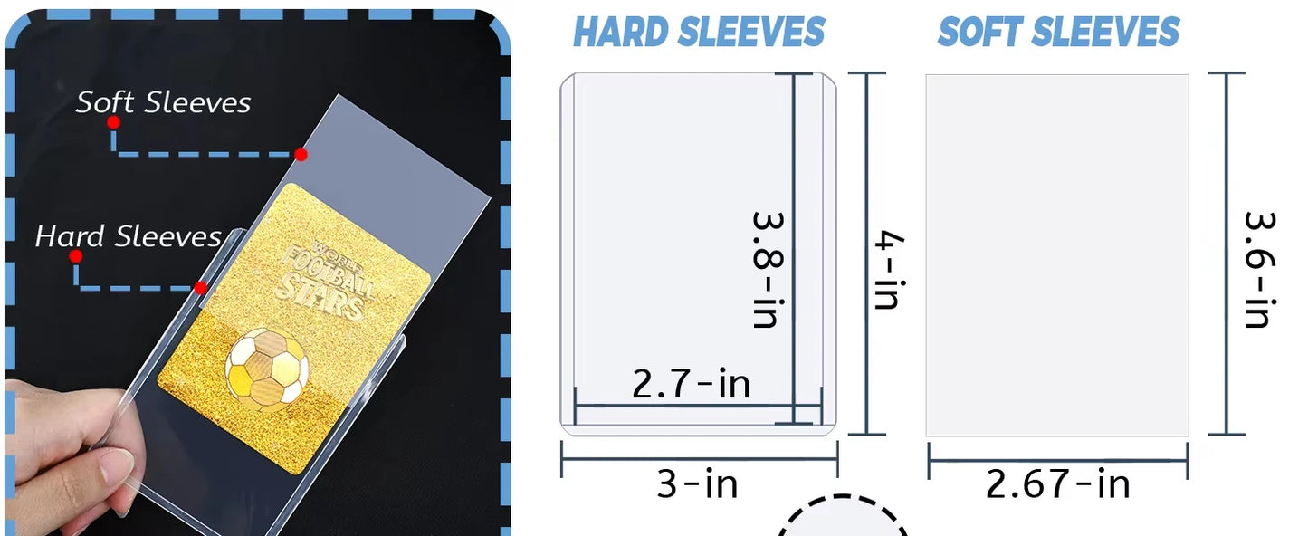600pcs Hard Card Sleeves And Soft Card Holder Covered With Protective Filmclear Trading Protectors For Pokmone Football Gamecard