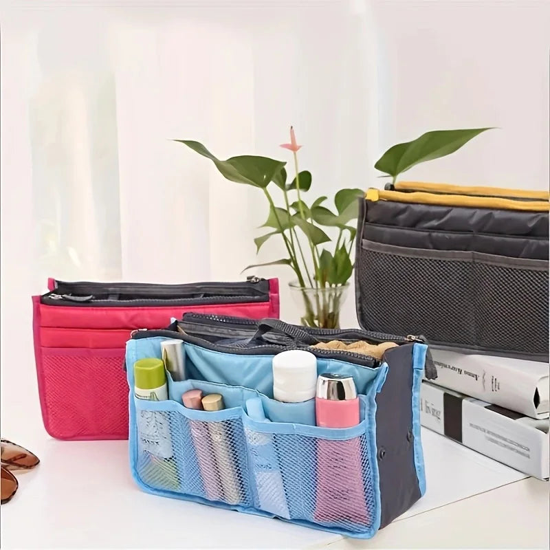 Multifunctional Bi-fold Storage Bag Double Zipper Large Capacity Storage Arrangement Makeup Toiletries Large Classification Bag
