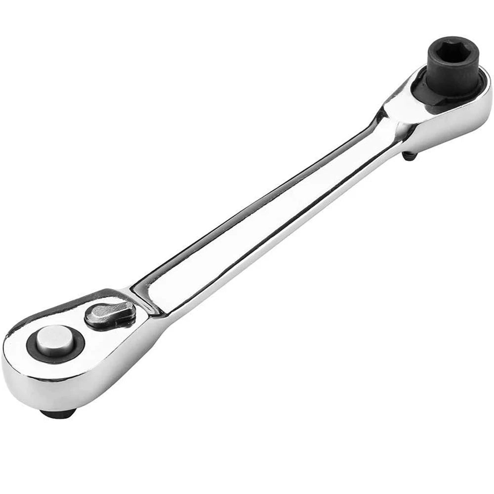 2 in 1 Socket Ratchet Wrench Mini Double Head One Quarter Batch Head Screwdriver Handle 72 Teeth Fast Small Wrench - Shoppiline