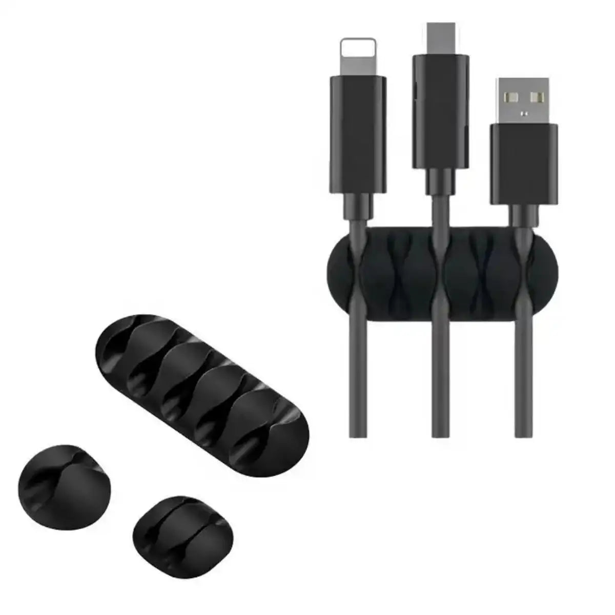 Cable Cord Wire Organizer Silicone USB Cable Winder Management Clips Self Adhesive for Mouse Keyboard Headset For iPhone Huawei