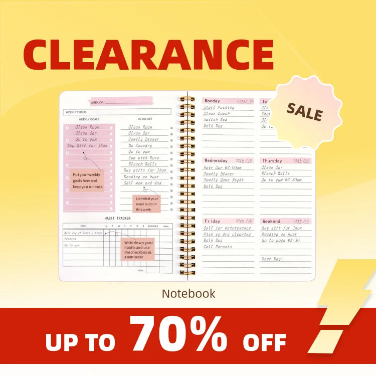 Clearance_2026 Tree Pattern Spiral Bound Weekly Planner & Notebook & Schedule Organizer, Stationery For Office & School & Study,
