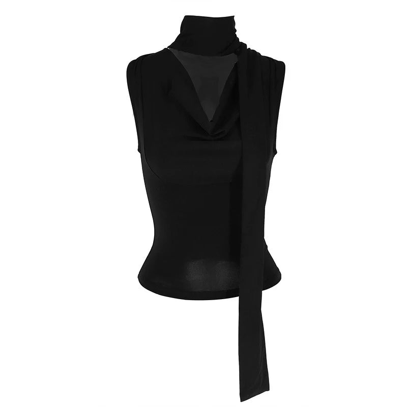 Women's Sexy Sleeveless V-Neck Solid Tank Top Fashion Bandage Streetwear Casual Slim Fit Elegant Knitted Summer Lady's Clothing