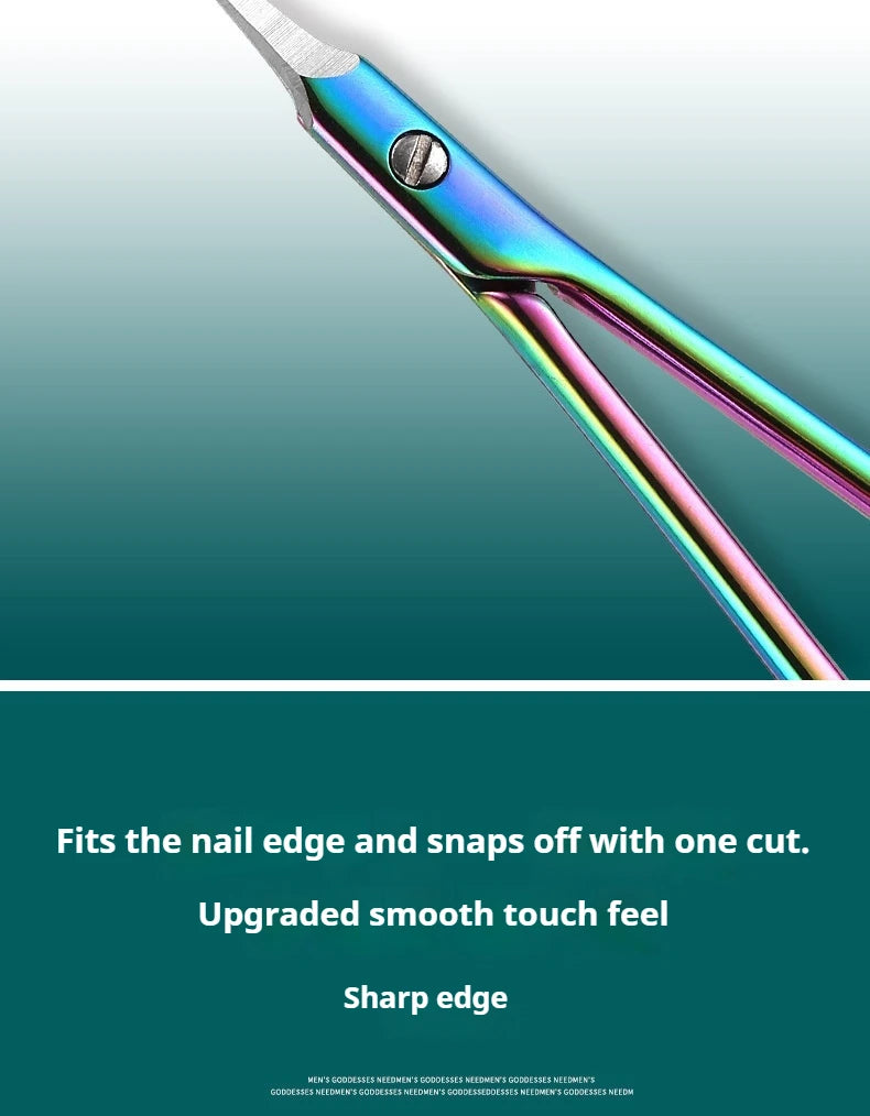 1pcs Stainless Steel Cuticle Scissors Dead Skin Remover Russian  Curved Tip Nail Scissors Manicure Tool
