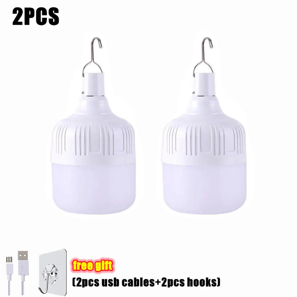 1/2/5/8pcs High Power LED Light Charging Emergency Lamp Outdoor  Portable Lanterns BBQ Camping lamp Search Light  Emergency Bulb