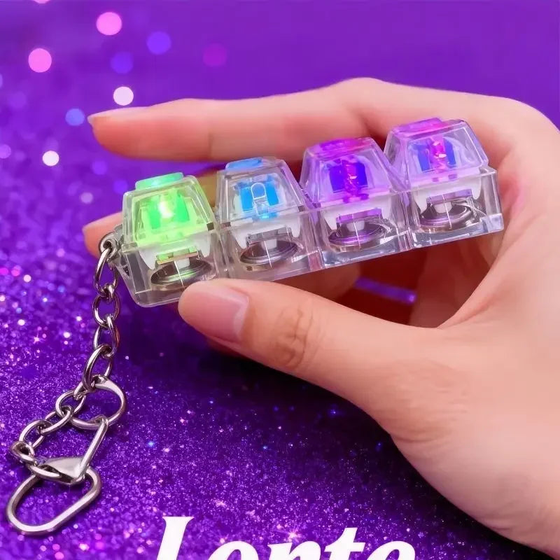 Keychain LED lights for relieving stress and anxiety, keychain keyboard toys, portable office desk accessories, office gifts
