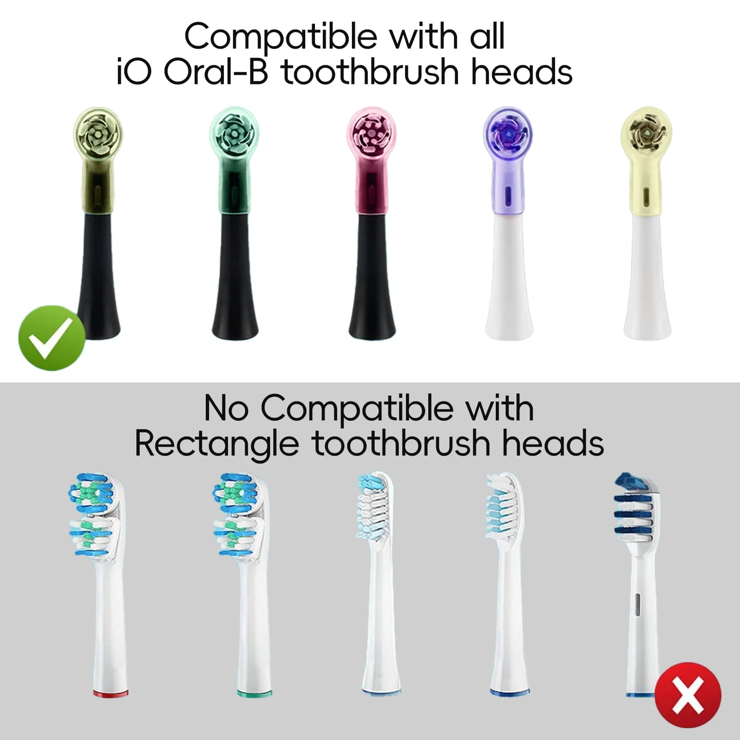Toothbrush Dustproof Covers Caps Compatible with Braun Oral B Replacement Heads & iO Series Electric Toothbrush Head Protector