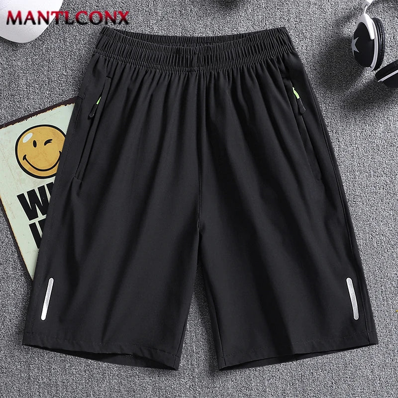 Summer Men's Shorts Cool Sportswear Running Sport Shorts Casual Bottoms Gym Fitness Training Jogging Short Pants Men Black Gray
