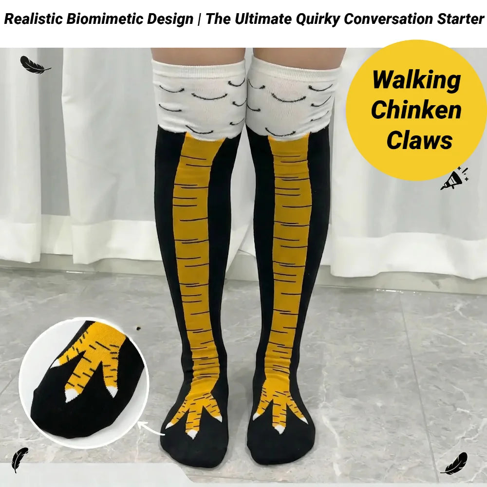 Men Funny 3D Chicken Socks Print Cartoon Cosplay High flexibility Thigh High Sock Fashion Thin Toe Feet