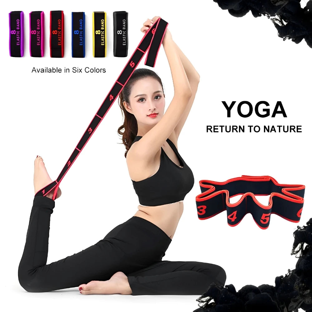8/10 Sections Dance Resistance Band Yoga Stretching Pilates Fitness Digital Elasticity Elastic Stretch Training Tension Belt