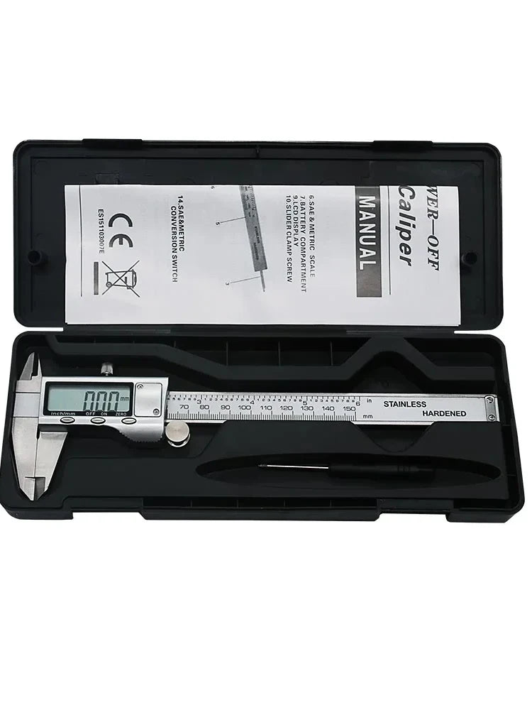 6 Inch 150mm Digital Vernier Caliper Stainless Steel Micrometer Measuring Tool Depth Ruler - Shoppiline