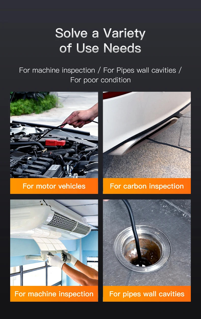 Industrial Endoscope Camera 4.3 "Single Dual Lens HD 1080P Car Inspection Borescope IP67 Waterproof Sewer Camera With LED - Shoppiline