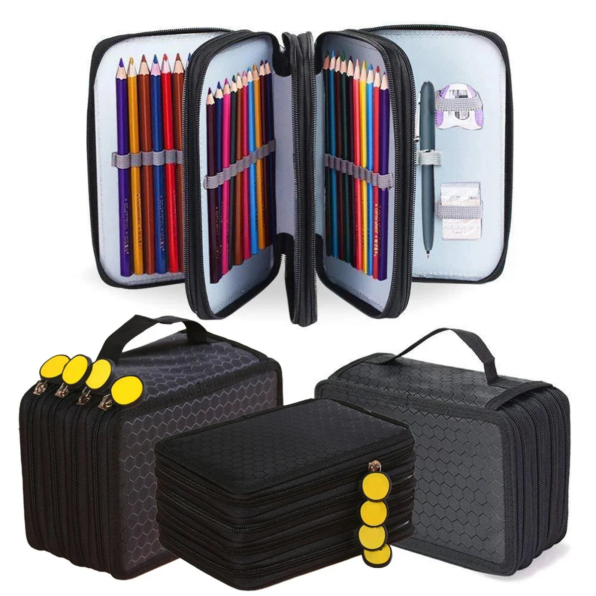 72 Holes Four layers Pencil Case Large Capacity Kawaii Pen Storage Bag Korean Stationery Back to School Office Supplies - Shoppiline
