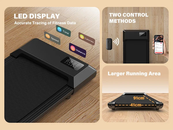 300lbs Treadmill for Home 2.5HP Treadmills Walking Pad LCD Digital Data Display 2in1 Walking Running Fitness Exercise Machine - Shoppiline