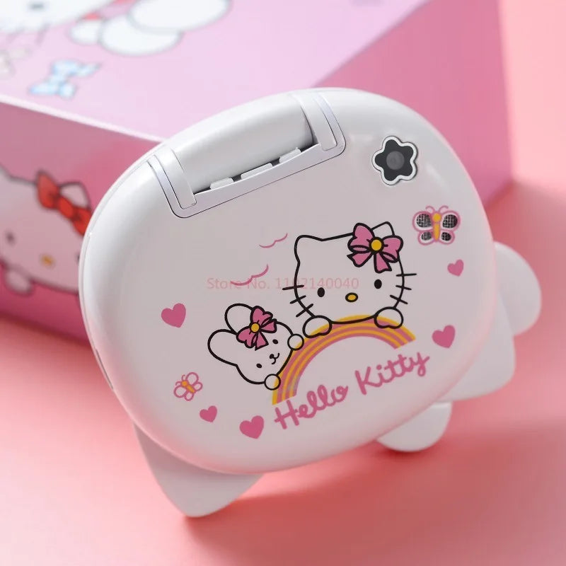 New K688 Hello Kitty Cute Mini Girl Mobile Phone With Flip Cartoon No Lock Children Dual Card Mobile Phone Kids Gift Kawaii Toys