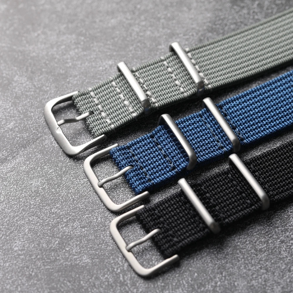 Neues geripptes Nylonarmband Nylon Uhrenarmband 18mm 20mm 22mm Uhrenarmbandzubehör für Militäruhrenarmband Armbänder