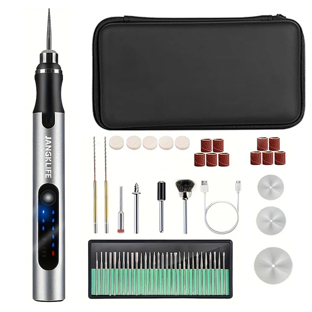 JANGKLIFE USB Cordless Rotary Tool Kit Woodworking Engraving Pen DIY For Jewelry Metal Glass Mini Wireless Drill - Shoppiline