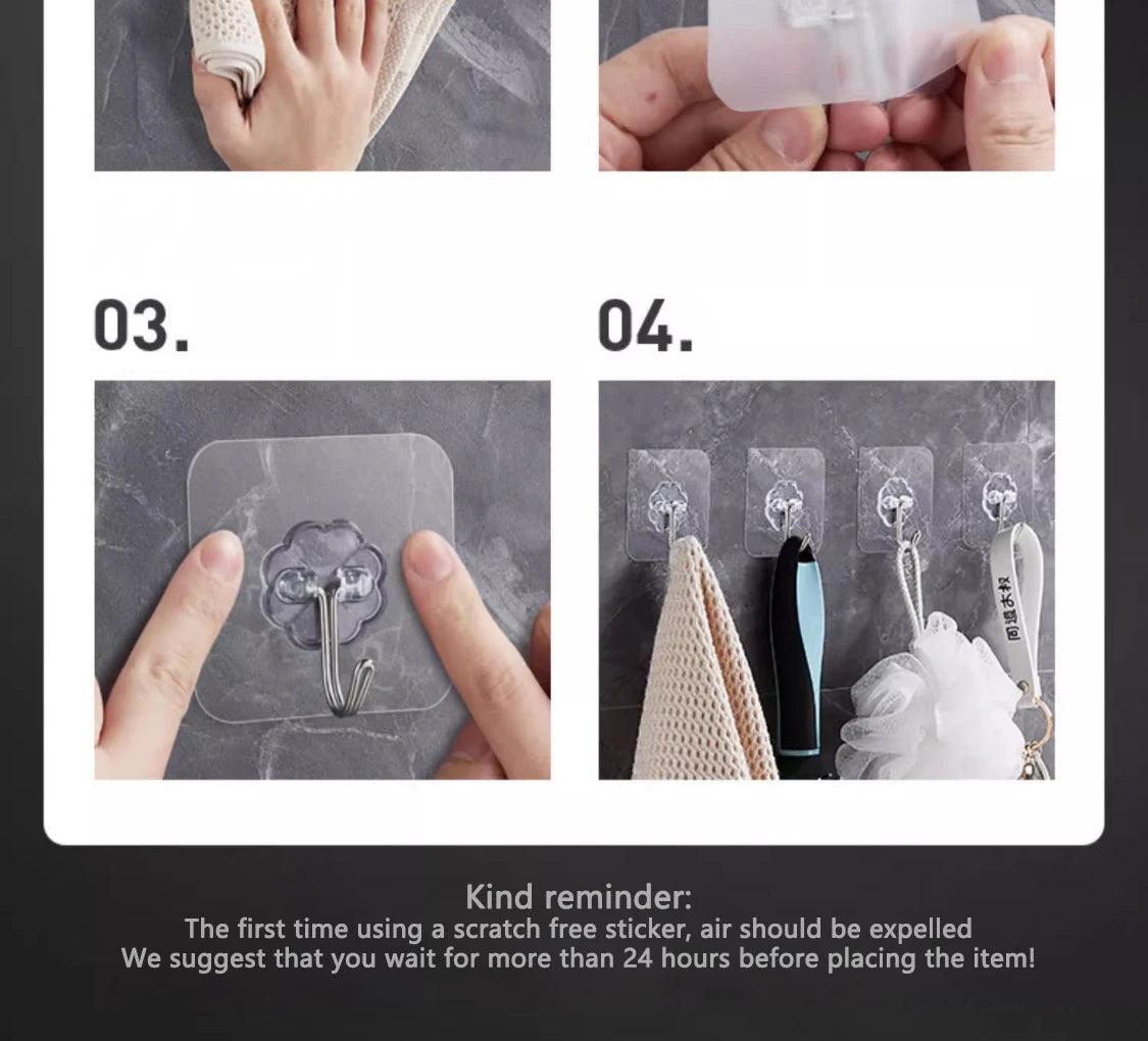 10/20 Pcs Hooks Transparent Strong Self Adhesive Door Wall Hangers Hooks Suction Heavy Load Rack Cup Sucker for Kitchen Bathroom