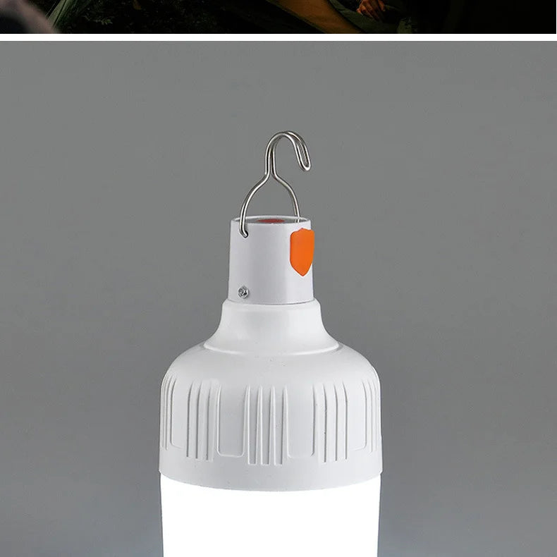 USB Rechargeable LED Bulb with Hook Portable Emergency Light for Outdoor Camping Fishing Hiking Security