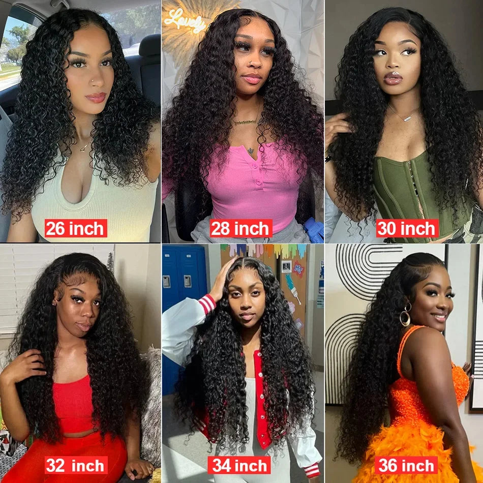 13x6 HD Lace Loose Deep Wave Frontal Perücken 42 Zoll Deep Curly Lace Front Echthaarperücken Vorgezupfte Klebefreie Perücke Echthaar