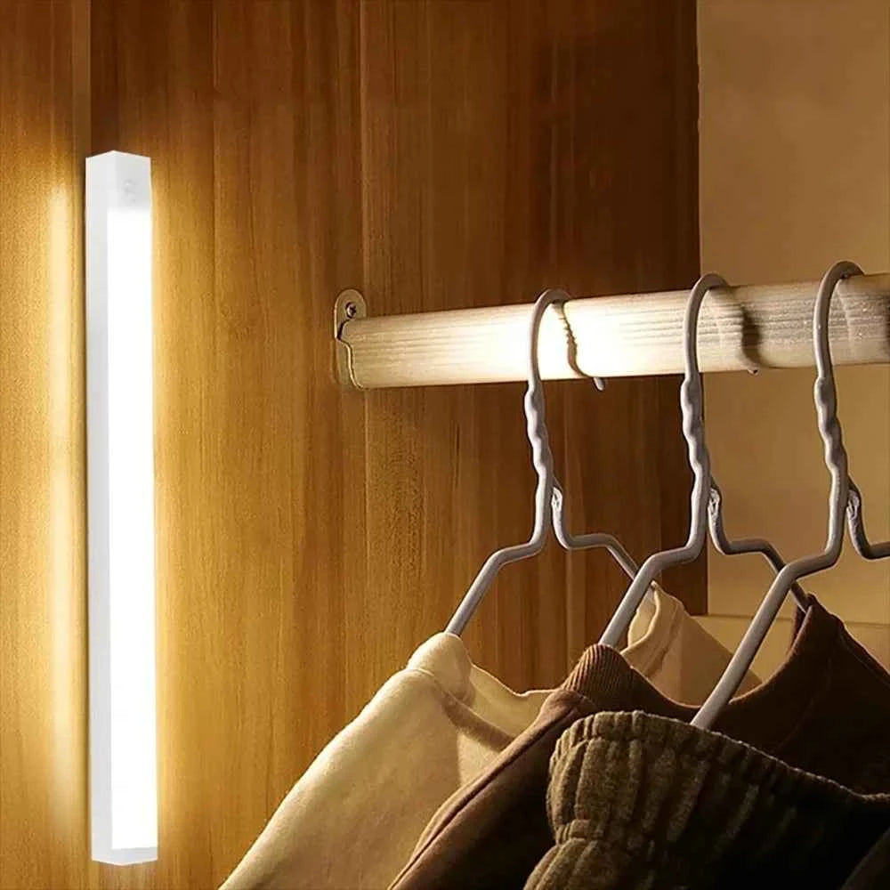 HOMEFISH Cabinet Light USB Rechargeable Motion Sensor LED Bar Light Induction Night Light Portable for Kitchen