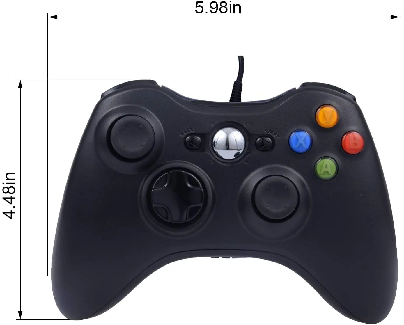 Wired Game Controller for Xbox 360 with Dual-Vibration,Compatible with Xbox 360/360 Slim&PC Windows 7,8,10,11
