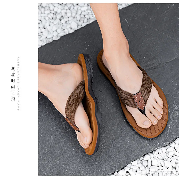 2025 High Quality Brand Men Flip Flops Summer Beach Flip Flops Men Fashion Breathable Casual Men Beach Slippers Summer Outdoor