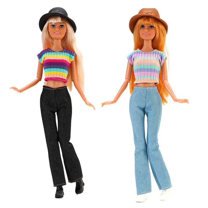 NEW Fashion Clothes For Doll 30cm Daily Sportwaer Winter Sweater Pants Plush Coat Shoes For Doll Mini Accessories Christmas Gift - Shoppiline