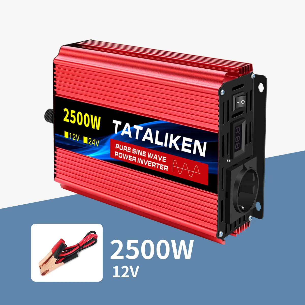 Inverter Pure Sine Wave  2500W/3500W/4500W/5000WDC 12V/24V to AC 220V 230V Voltage Transfer Converter Charging Adapter EU Socket - Shoppiline