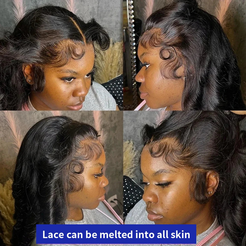 40 Inch Bone Straight Human Hair Wig 13x4 13x6 HD Transparent Lace Wigs Brazilian Full Lace Frontal Wig For Women 300% Density