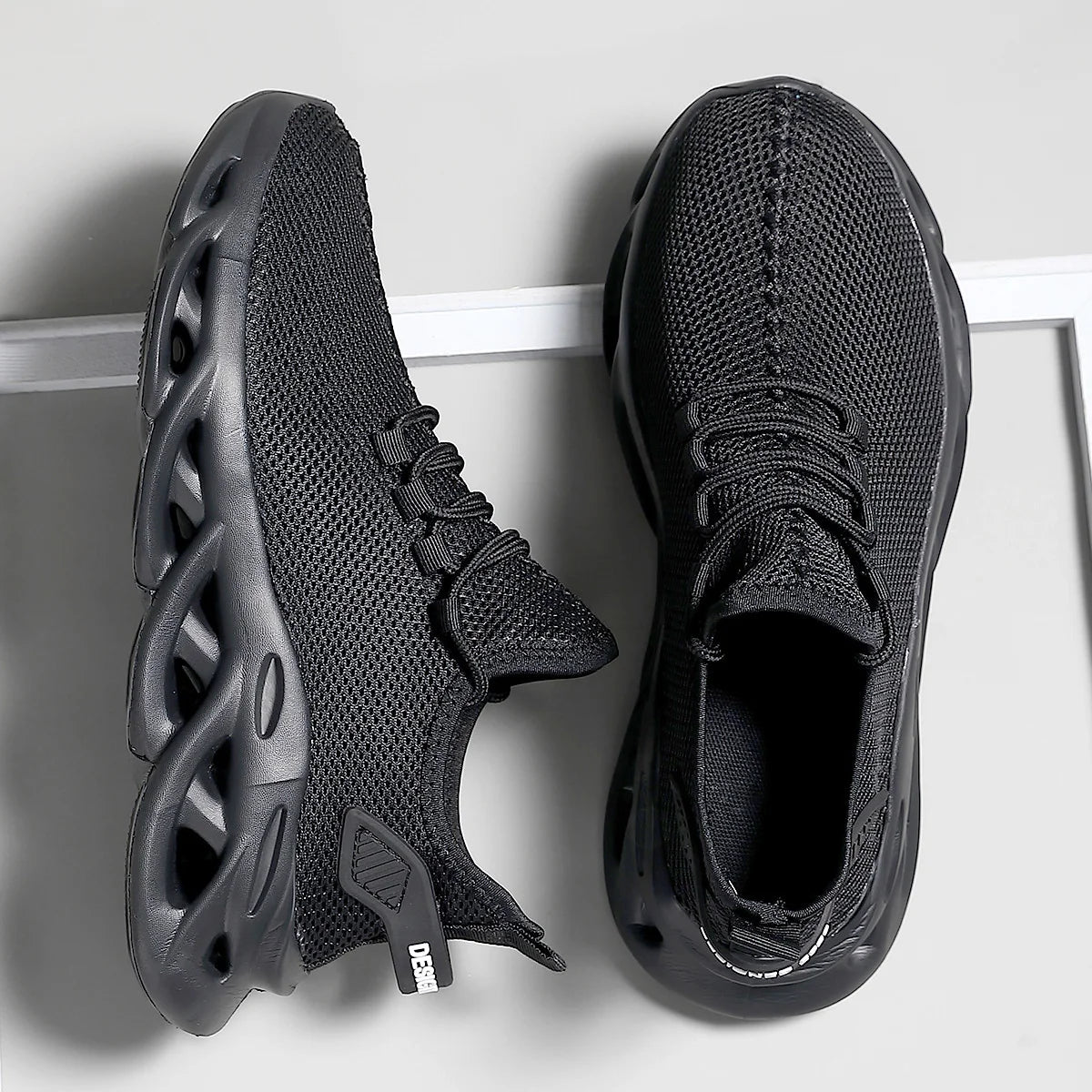 Men Casual Sport Shoes Breathable Lightweight Sneakers Outdoor Mesh Black Running Shoes Athletic Jogging Tenis Walking Shoes - Shoppiline