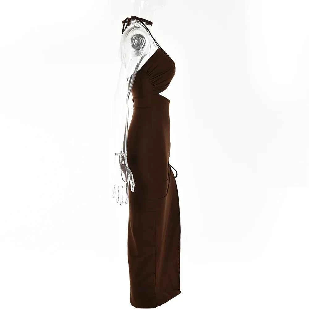 Sleeveless Sexy Female Midi Backless Dresses Slim Night Club Party Women's Dress Bodycon Vestidos Elegantes Para Mujer