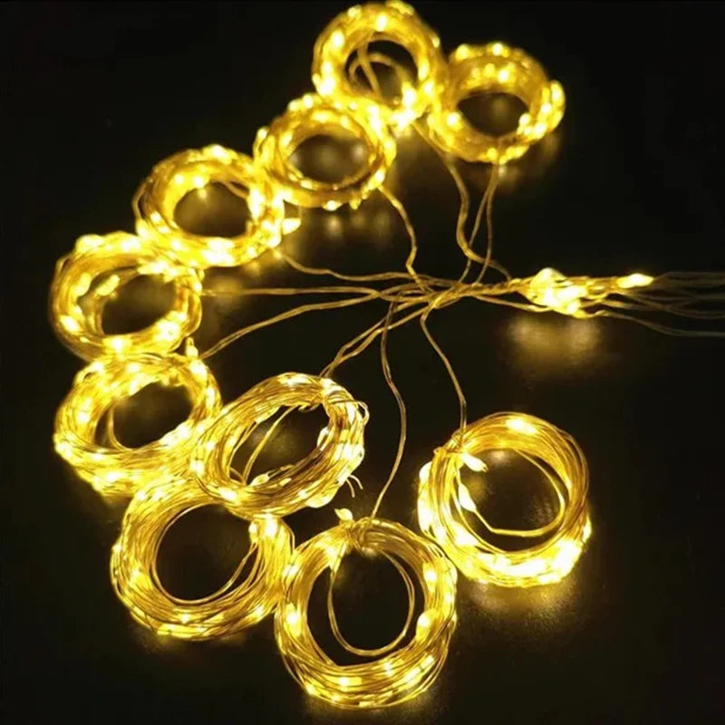 Remote Control USB Fairy Lights 3M LED Curtain String Lights for Christmas Home Bedroom Decor Festive Party New Year Wedding