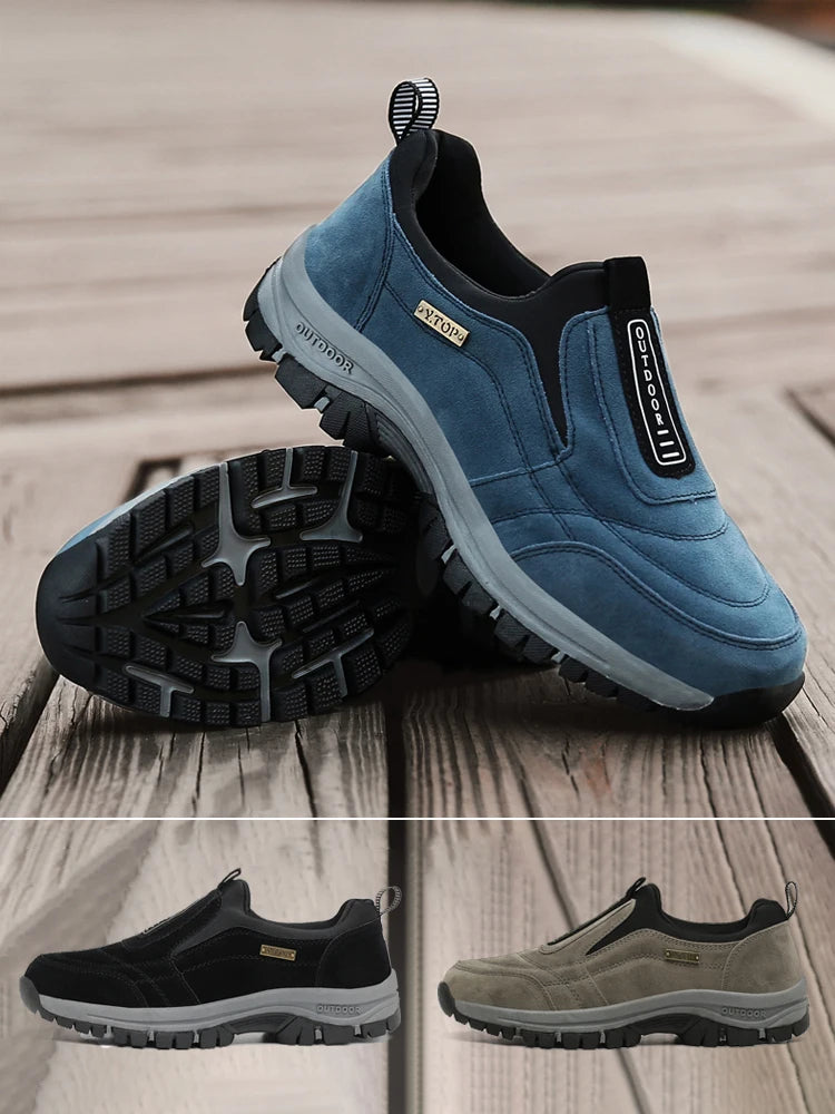 Classic Outdoor Men Sneakers Spring Slip On Casual Shoes Breathable Suede Leather Shoe Anti-skid Walking Shoe Hot Sale Footwear
