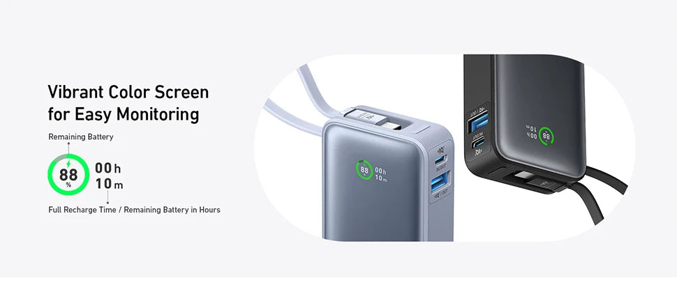 Anker Nano Power Bank 10000mAh PD 30W Spare Battery Portable Power Bank 10K Portable Charger with USB-C Cable for iPhone 17 - Shoppiline
