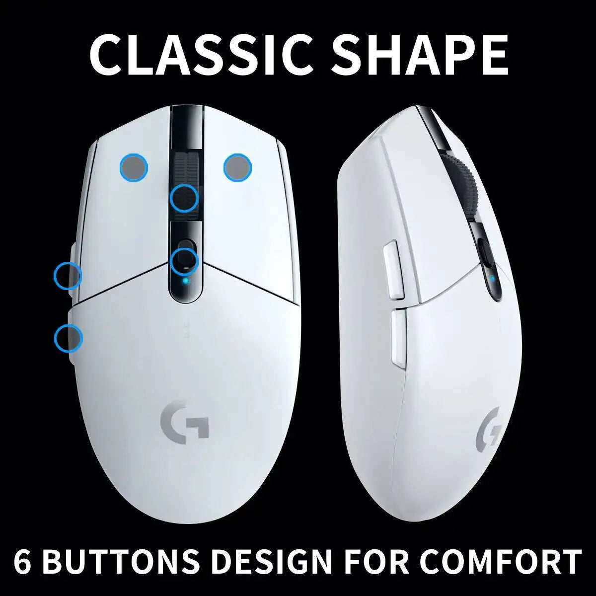 Logitech G304 LIGHTSPEED Wireless Mouse 12000 DPI HERO Sensor 1ms Latency 250hr Battery Lightweight Comfort Grip Users